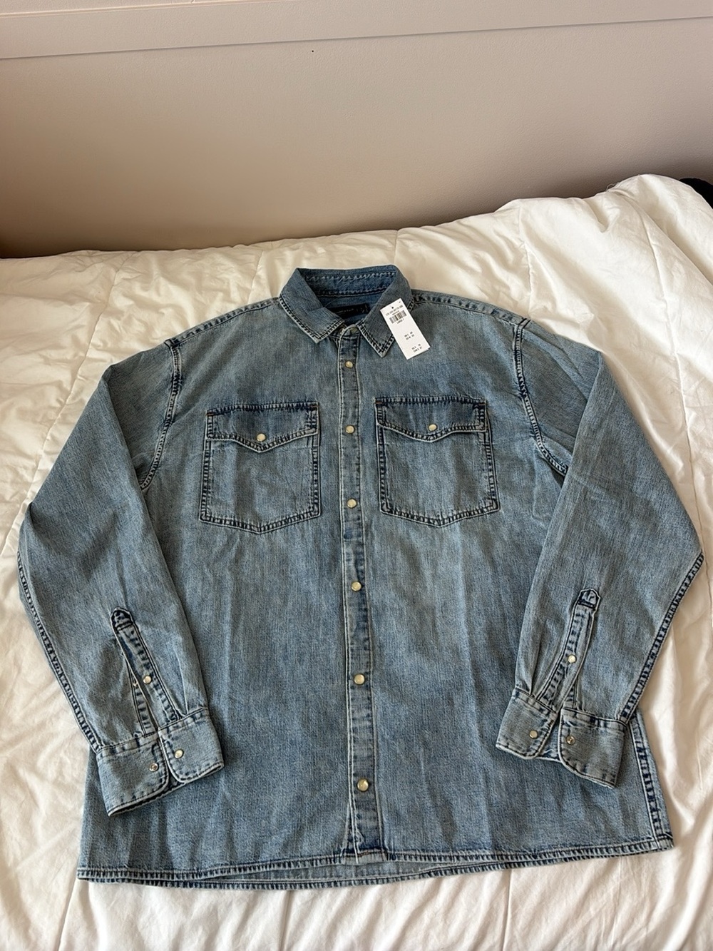 Abercrombie Classic Men's Blue Denim Button-Up Shirt